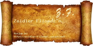 Zeidler Filomén névjegykártya